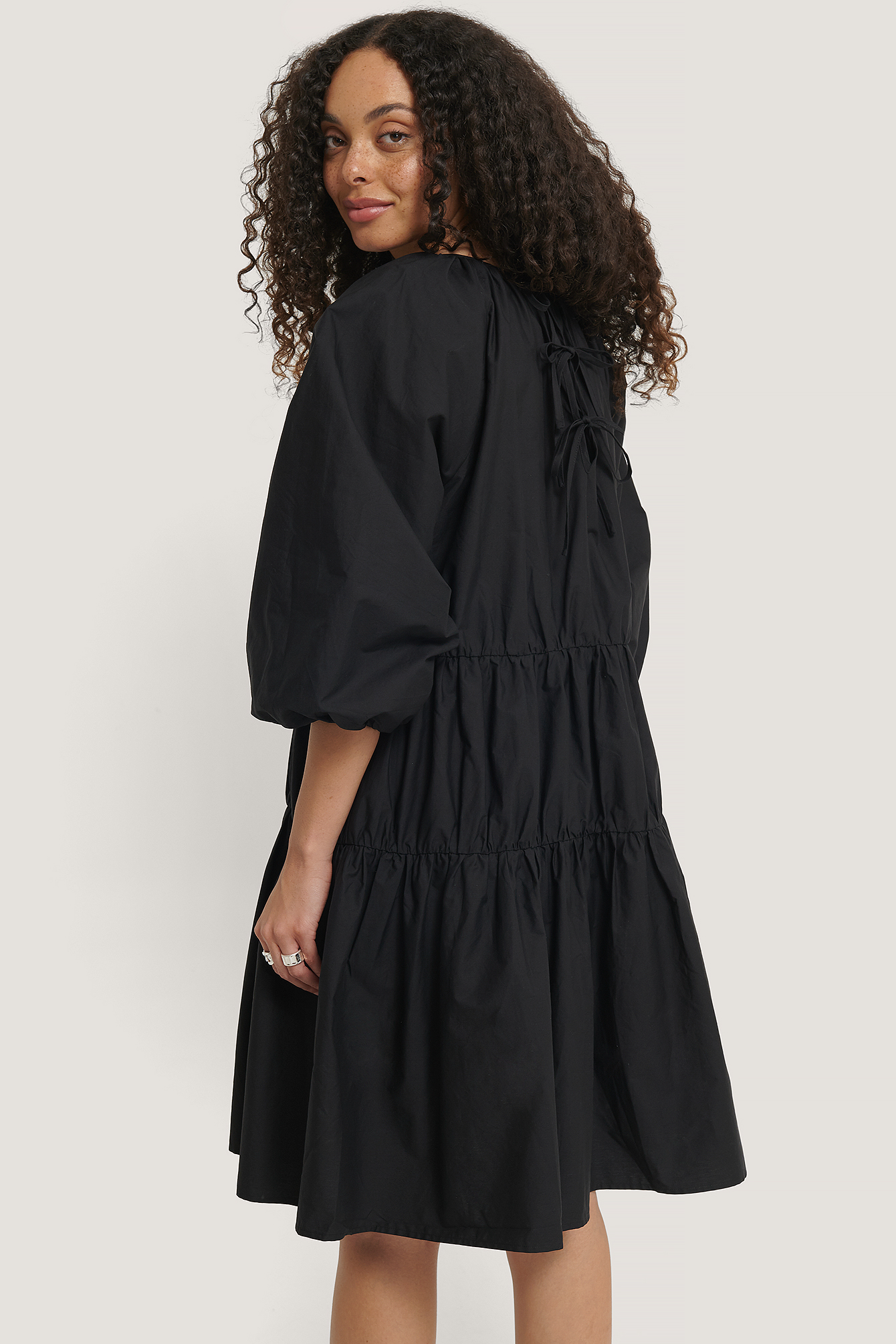 Oversized Cotton Short Dress Black | na ...